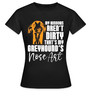 Greyhound Racing Mon Windows Rescue Greyhound Racer - T-shirt Femme - noir - Devant - AI Model Female 172 dark (172cm)