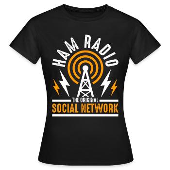 Ham Radio The Original Social Network Radio Tower - Frauen T-Shirt - Schwarz - Vorne - AI Model Female 172 dark (172cm)