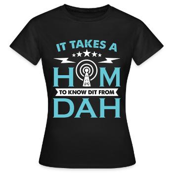 Ham Radio It Takes A Ham To Channel Radio Operator - Women's T-Shirt - black - Front - AI Model Female 172 dark (172cm)