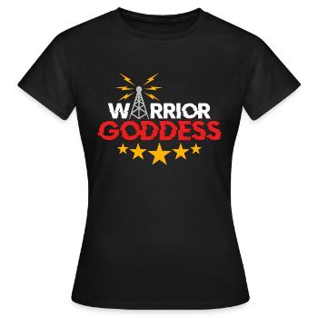 Ham Radio Guerrier Déesse Fréquence Radio Tour - T-shirt Femme - noir - Devant - AI Model Female 172 dark (172cm)