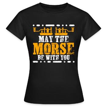 Radio amateur Que le morse soit avec vous Opérateur radio - T-shirt Femme - noir - Devant - AI Model Female 172 dark (172cm)