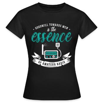 Bonne volonté de la radio amateur envers les hommes Antenne Tour de radio - T-shirt Femme - noir - Devant - AI Model Female 172 dark (172cm)