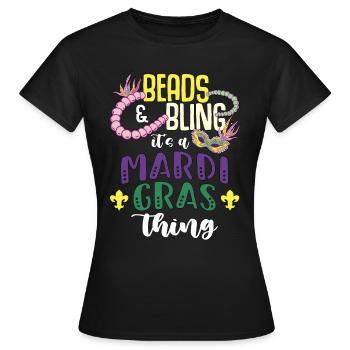 Perles de perles et Bling C’est un perlateur de bijoux perlé - T-shirt Femme - noir - Devant - AI Model Female 172 dark (172cm)