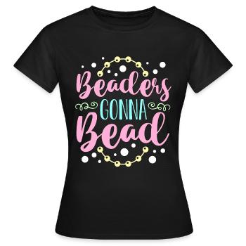 Perles perlées allant à Perles Perles Perles Bijoux Perlière - T-shirt Femme - noir - Devant - AI Model Female 172 dark (172cm)