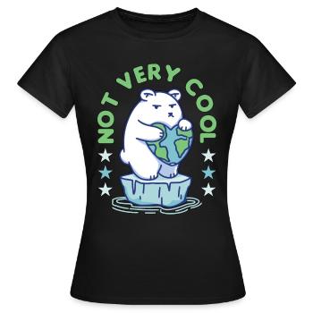 Global Warming Not Very Cool Environment Science - Frauen T-Shirt - Schwarz - Vorne - AI Model Female 172 dark (172cm)