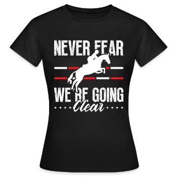 Saut d’obstacles N’ayez jamais peur que nous soyons des chevaux Saut d’obstacles - T-shirt Femme - noir - Devant - AI Model Female 172 dark (172cm)