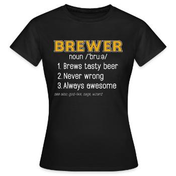 Beer Brewing Brewer Brews Tasty Beer Brewing Hops - Women's T-Shirt - black - Front - AI Model Female 172 dark (172cm)