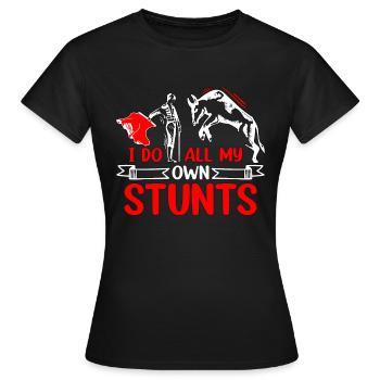 La tauromachie je fais toutes mes propres cascades arènes de rodéo - T-shirt Femme - noir - Devant - AI Model Female 172 dark (172cm)