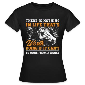 Cutting Horse There Is Nothing In Cowboy Horseman - Women's T-Shirt - black - Front - AI Model Female 172 dark (172cm)