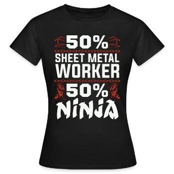 Sheet Metal Worker 50% Sheet Metal Worker Mechanic - Women's T-Shirt - black - Front - AI Model Female 172 dark (172cm)