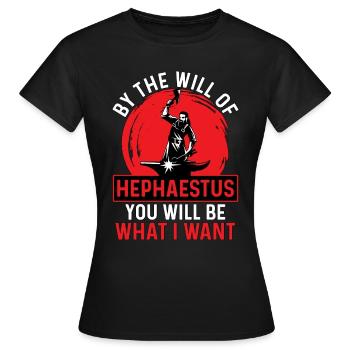 Forger par la volonté d’Héphaïstos, métallurgiste - T-shirt Femme - noir - Devant - AI Model Female 172 dark (172cm)
