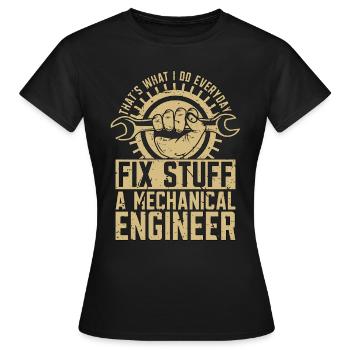 Le génie mécanique c’est ce que je fais Mécanique - T-shirt Femme - noir - Devant - AI Model Female 172 dark (172cm)