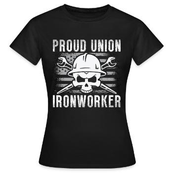 Syndicat des monteurs de charpentes métalliques fiers Métallurgistes soudés - T-shirt Femme - noir - Devant - AI Model Female 172 dark (172cm)