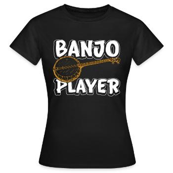 Banjo Instrument de musique Aime la musique folklorique - T-shirt Femme - noir - Devant - AI Model Female 172 dark (172cm)