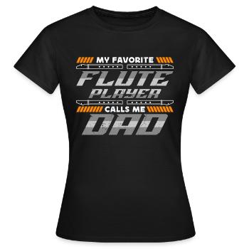 Flutes My Favorite Flute Player Instrument Flutist - Frauen T-Shirt - Schwarz - Vorne - AI Model Female 172 dark (172cm)