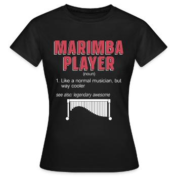 Joueur de marimba comme une percussion de maillets normale - T-shirt Femme - noir - Devant - AI Model Female 172 dark (172cm)
