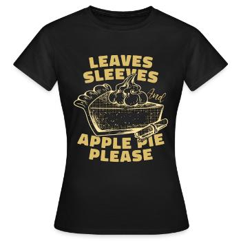 Apple Pie Leaves Sleeves And Apple Tree Pastries - Women's T-Shirt - black - Front - AI Model Female 172 dark (172cm)