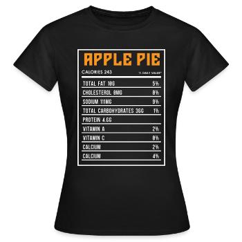Apple Pie Nutrition Facts Baker Cooking Apple Tree - Women's T-Shirt - black - Front - AI Model Female 172 dark (172cm)