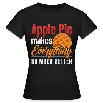Apple Pie Makes Everything So Pastries Apple Tree - Women's T-Shirt - black - Front - AI Model Female 172 dark (172cm)