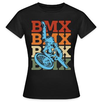 BMX Racing BMX Retro Bicycle Cyclist Bicyclette - Frauen T-Shirt - Schwarz - Vorne - AI Model Female 172 dark (172cm)