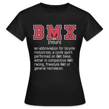 BMX Racing BMX Une abréviation pour course cycliste - T-shirt Femme - noir - Devant - AI Model Female 172 dark (172cm)