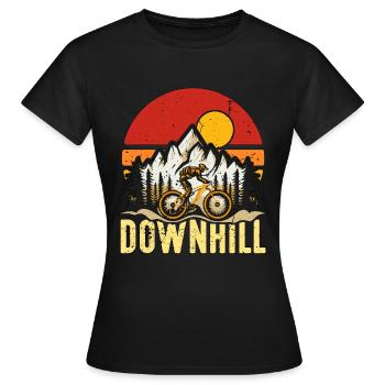 Mountain Bike Downhill Racing Cyclist Bike Racer - Women's T-Shirt - black - Front - AI Model Female 172 dark (172cm)