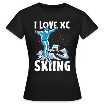 Ski de fond J’adore le ski de fond Sports d’hiver - T-shirt Femme - noir - Devant - AI Model Female 172 dark (172cm)