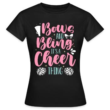 Cheerleading s’incline et bling c’est une acclamation - T-shirt Femme - noir - Devant - AI Model Female 172 dark (172cm)