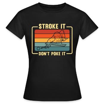 Cue Sports Stroke It Don't Poke It Retro Billiard - Frauen T-Shirt - Schwarz - Vorne - AI Model Female 172 dark (172cm)