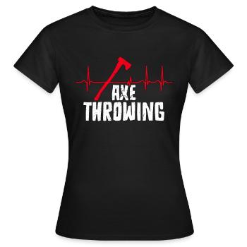 Lancer de hache Heartbeat Hacher Hache Lanceur - T-shirt Femme - noir - Devant - AI Model Female 172 dark (172cm)