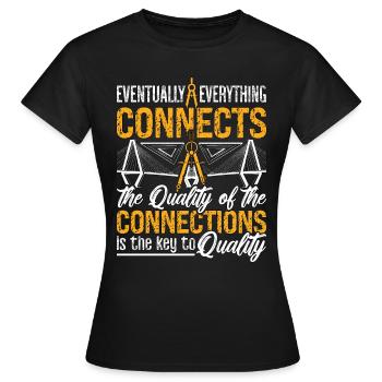 Finalement, tout relie les architectes constructeurs - T-shirt Femme - noir - Devant - AI Model Female 172 dark (172cm)