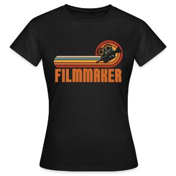 Cinéaste Cinéaste Caméra Rétro Cinématographe - T-shirt Femme - noir - Devant - AI Model Female 172 dark (172cm)