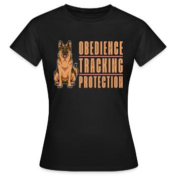 Berger allemand Obéissance Suivi des chiens policiers - T-shirt Femme - noir - Devant - AI Model Female 172 dark (172cm)