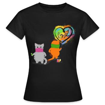 La guérilla du graffiti répand l’amour - T-shirt Femme - noir - Devant - AI Model Female 172 dark (172cm)