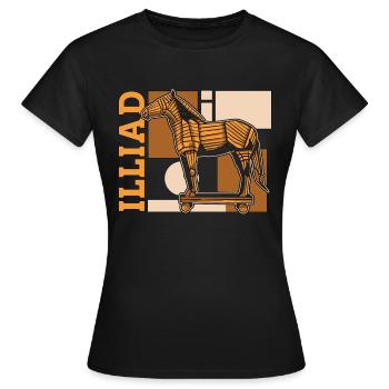 Mythologie grecque Illiade Mythologie Dieux Mythe antique - T-shirt Femme - noir - Devant - AI Model Female 172 dark (172cm)