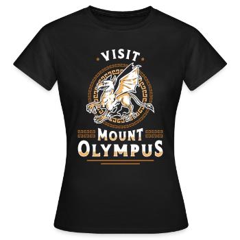 Mythologie grecque Visitez le mythe antique du mont Olympe - T-shirt Femme - noir - Devant - AI Model Female 172 dark (172cm)