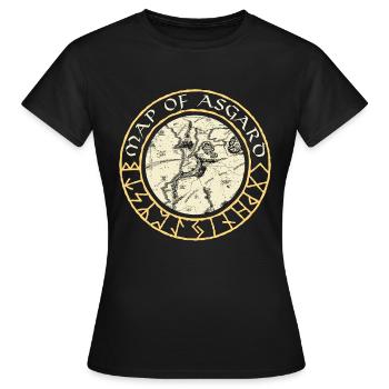 Carte de la mythologie nordique de la déesse Asgard Valkyrie - T-shirt Femme - noir - Devant - AI Model Female 172 dark (172cm)