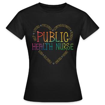 Infirmière de santé publique Agent de santé Épidémiologiste - T-shirt Femme - noir - Devant - AI Model Female 172 dark (172cm)