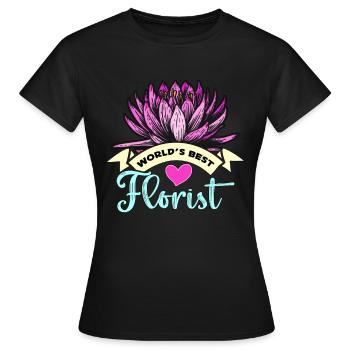 Fleuriste Meilleur fleuriste du monde Fleuriste Fleuriste Fleuriste - T-shirt Femme - noir - Devant - AI Model Female 172 dark (172cm)
