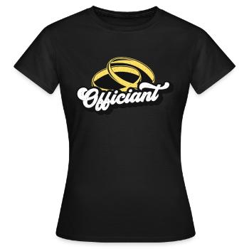 Officiant Minister Counselor Marriage Officiant - Women's T-Shirt - black - Front - AI Model Female 172 dark (172cm)