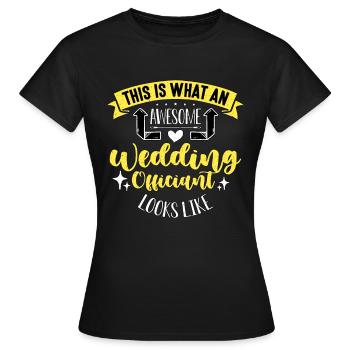 Officiant This Is What Wedding Officiant Minister - Women's T-Shirt - black - Front - AI Model Female 172 dark (172cm)