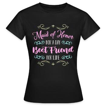Demoiselle d’honneur pour une journée Fête de mariage Demoiselle d’honneur - T-shirt Femme - noir - Devant - AI Model Female 172 dark (172cm)