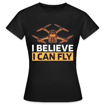 Course de drones Je crois que je peux piloter une machine de course - T-shirt Femme - noir - Devant - AI Model Female 172 dark (172cm)