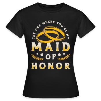 Demoiselle d’honneur Celle où tu es ma demoiselle d’honneur - T-shirt Femme - noir - Devant - AI Model Female 172 dark (172cm)