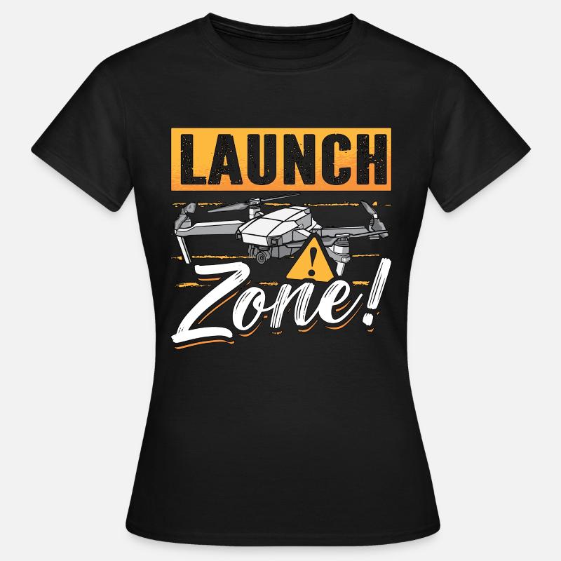 Drone Racing Zone de lancement Machine de course de drones - T-shirt Femme - noir