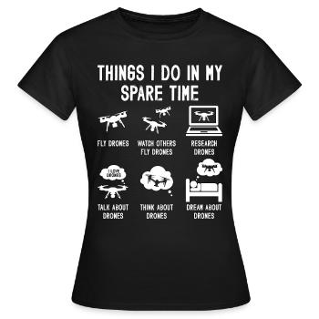Drone Racing Choses que je fais dans ma machine de course de course - T-shirt Femme - noir - Devant - AI Model Female 172 dark (172cm)