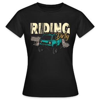 Off-Road Racing Riding Dirty Road Trip Motocross - Women's T-Shirt - black - Front - AI Model Female 172 dark (172cm)