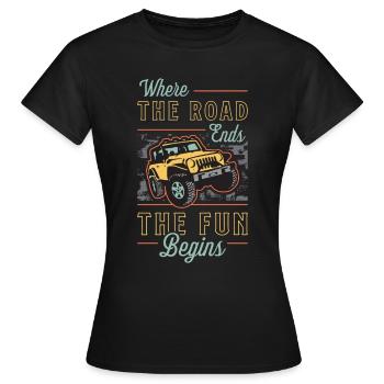 Off-Road Racing Where The Road Ends The Motocross - Women's T-Shirt - black - Front - AI Model Female 172 dark (172cm)