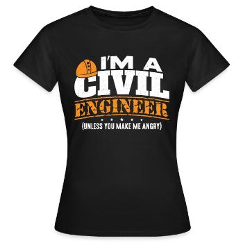 Génie civil Je suis un entrepreneur en génie civil - T-shirt Femme - noir - Devant - AI Model Female 172 dark (172cm)