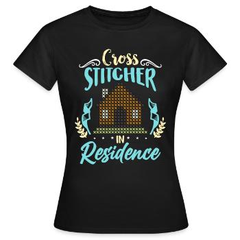 Point de croix Cross Stitcher In Residence Quilting - T-shirt Femme - noir - Devant - AI Model Female 172 dark (172cm)
